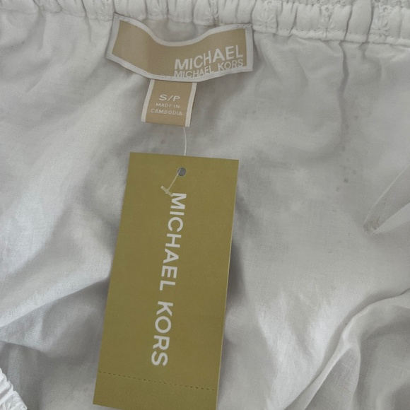 NEW MICHAEL KORS white Off The Shoulder Eyelet Dress size S - Picture 6 of 6